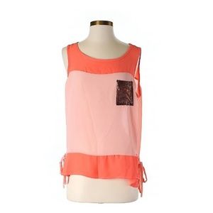 • {Yoyo5} Pink Color Block Sleeveless Top